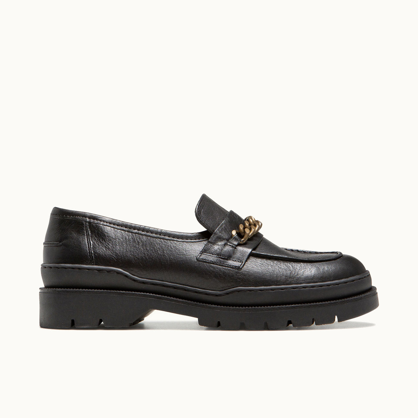 Leather Chunky Loafers | ACCORE 2 VGT Black – Kleman
