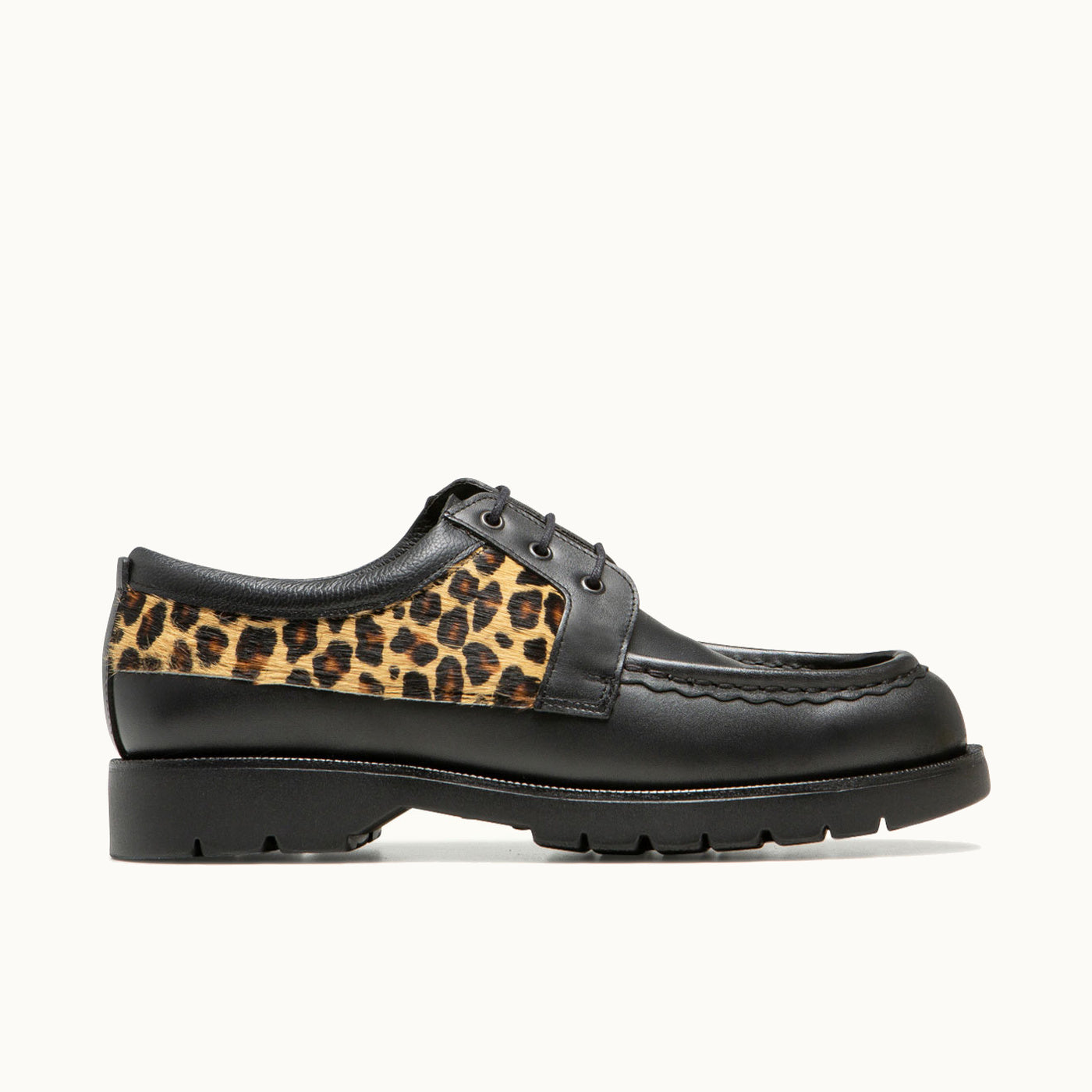 Workwear Leopard Leather Shoes for Men and Women ALFAN Black