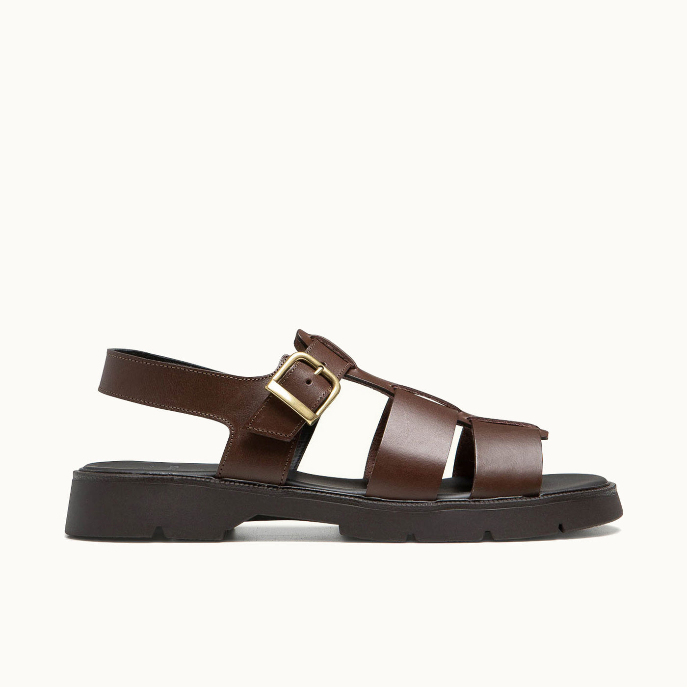 Leather Strappy Sandals | BALLAST VGT Brown – Kleman