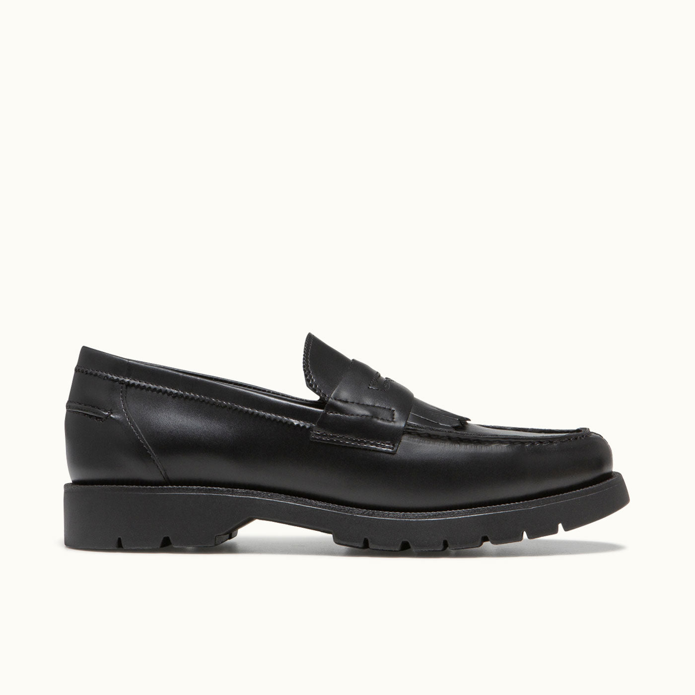 COTTEUR MX Black Leather Fringe Loafers | KLEMAN – Kleman