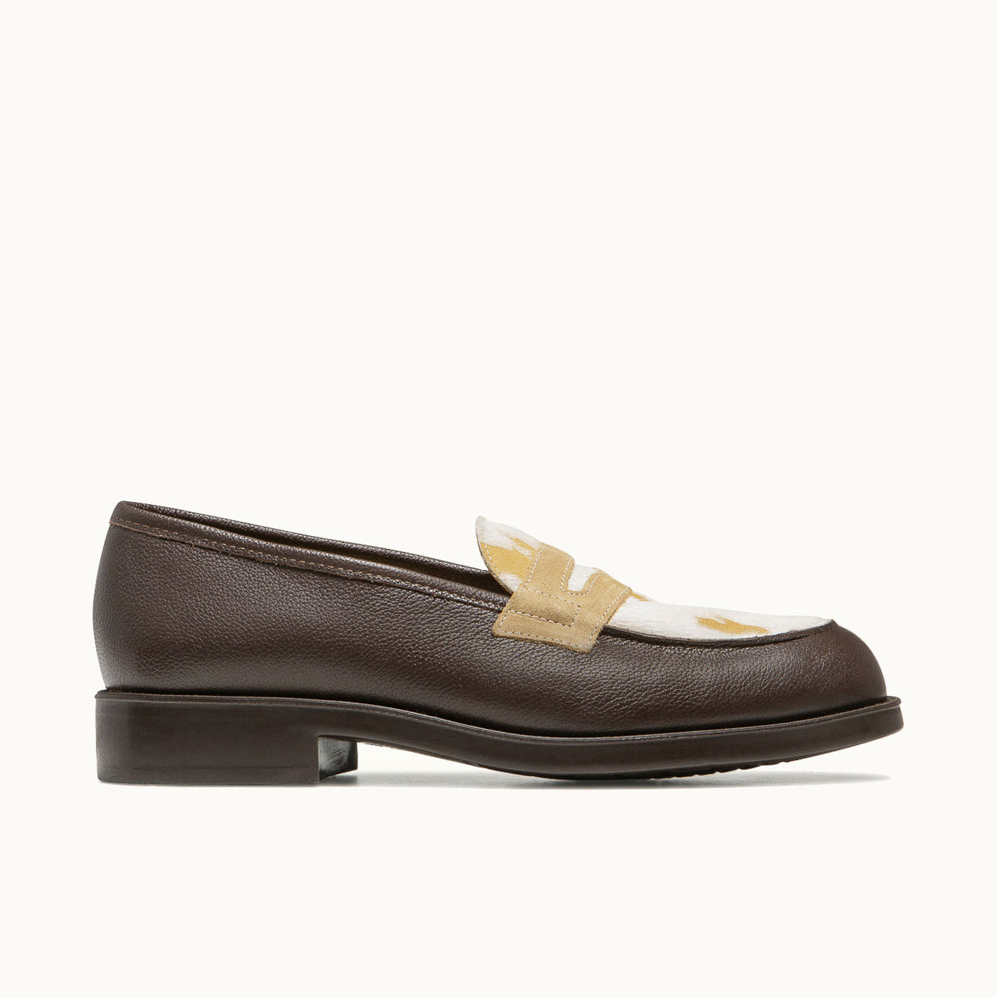 DALIOR 2 Brown-Beige Penny Loafers Pony Hair | KLEMAN – Kleman