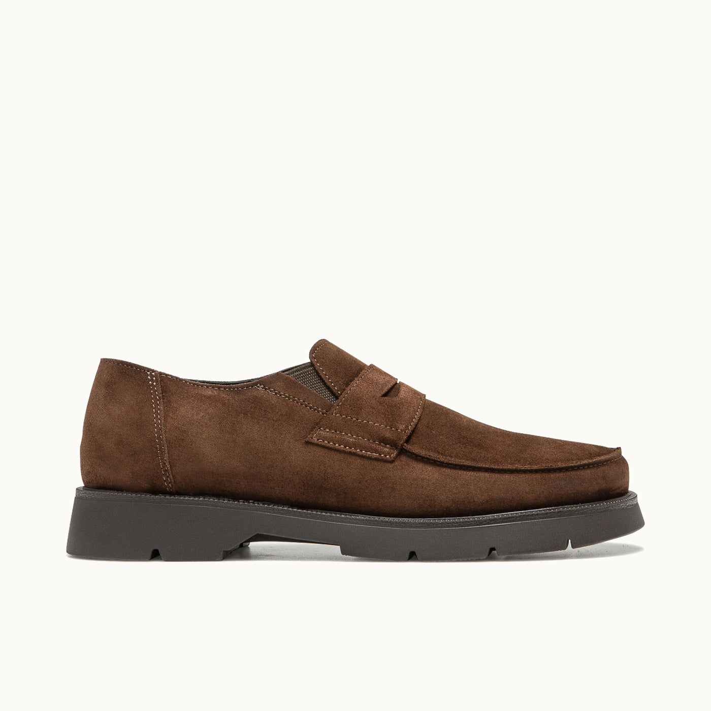 KLEMAN ダークブラウン モカシン　革靴 Chunky Suede Penny Loafers NOMADE VV Chocolate | KLEMAN – Kleman