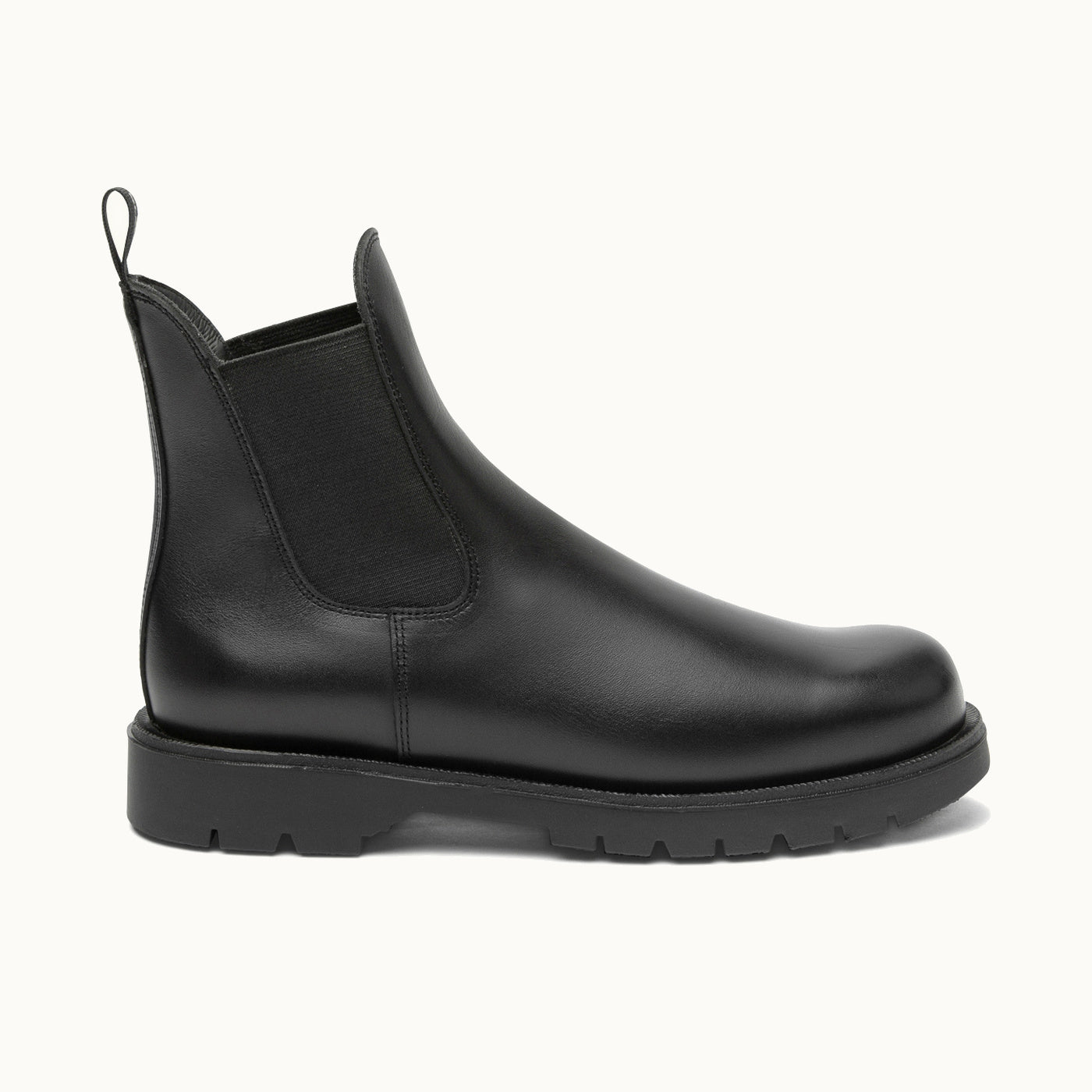 Leather Chunky Chelsea Boots | TONNANT Black Large Size – Kleman display picture 2