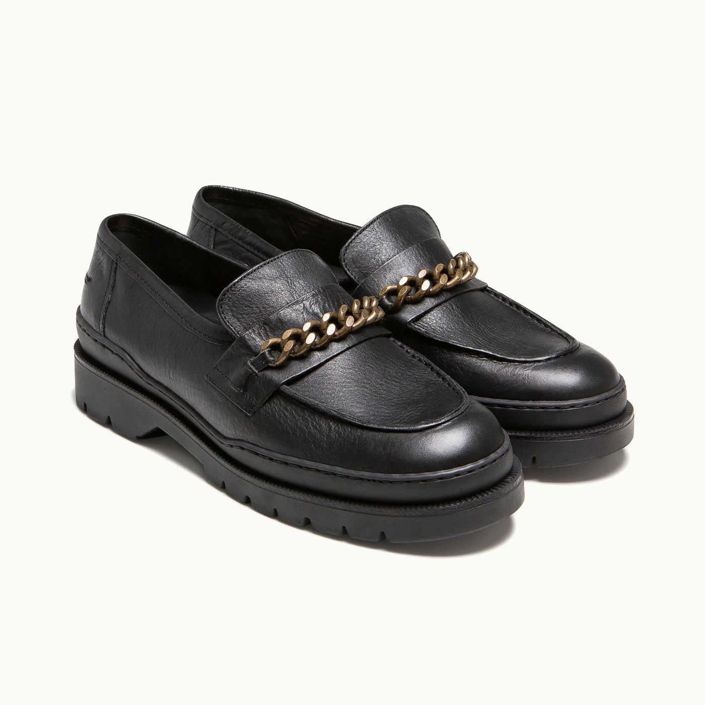 Leather Chunky Loafers | ACCORE 2 VGT Black – Kleman