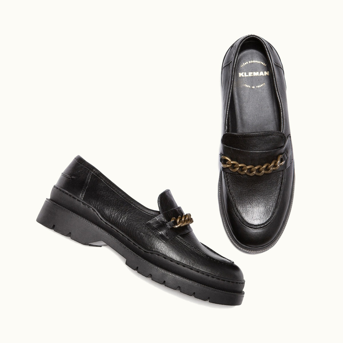Leather Chunky Loafers | ACCORE 2 VGT Black – Kleman