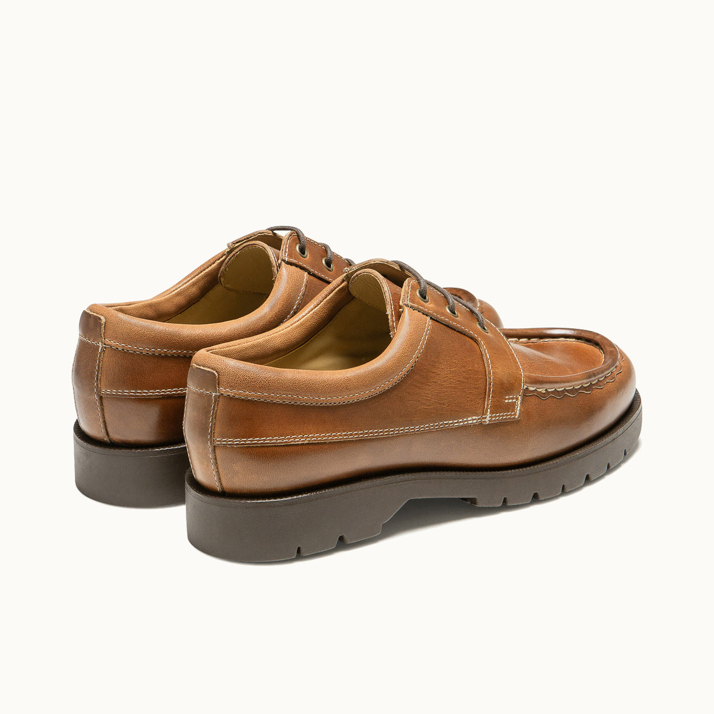 Cognac Pull-Up Leather Derbies ALFAN TH | KLEMAN – Kleman