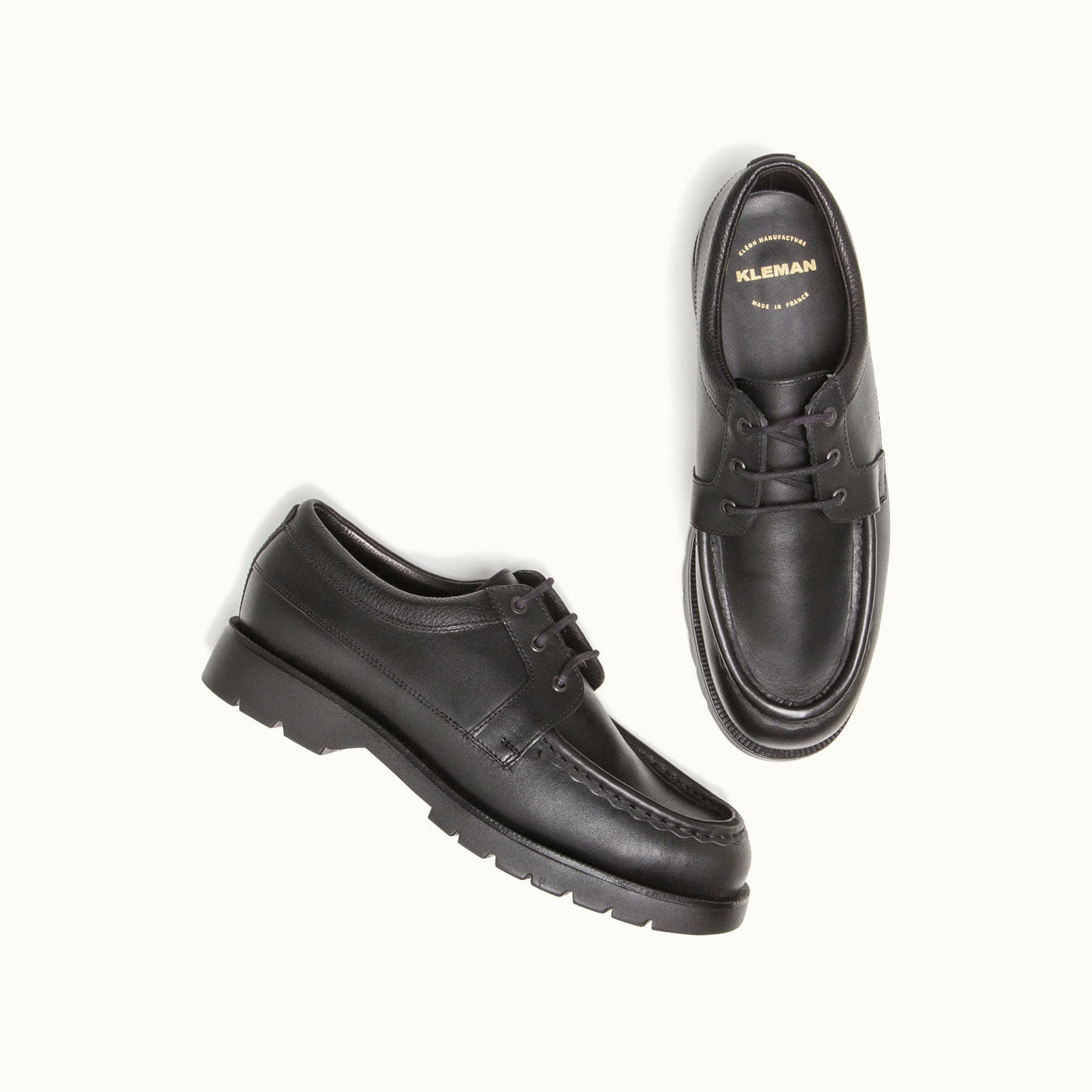 Black Leather Derby Shoes ALFAN | KLEMAN – Kleman