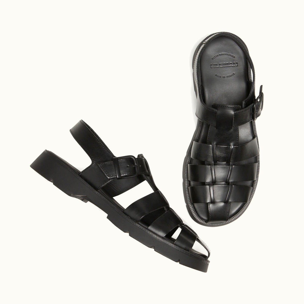 Women's Black Fisherman Sandals BABORD VGT | KLEMAN – Kleman