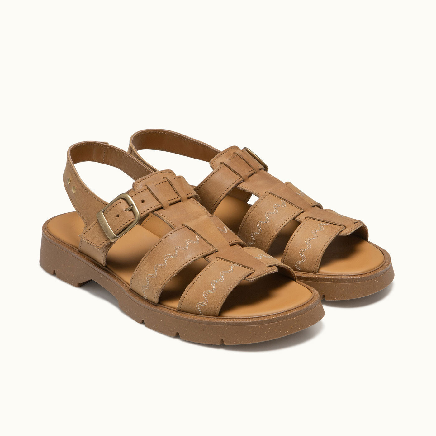 Men's Cognac Leather Fisherman Sandals | BALLAST FLK | KLEMAN – Kleman