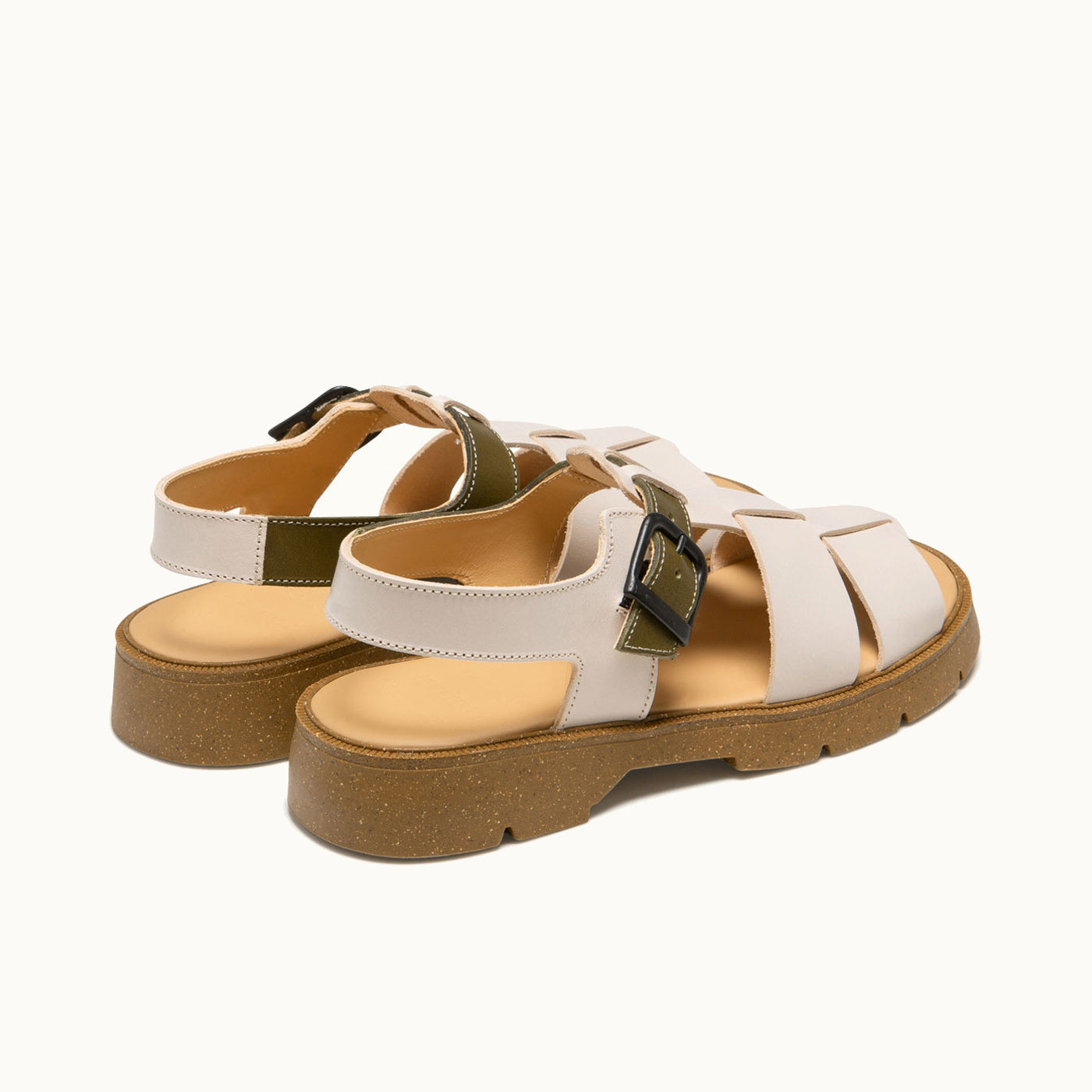 nagonstans Velcro sandal 23cm サンダル Flat Strapped Sandals BALLAST VGT 3 Nude-Khaki | KLEMAN – Kleman