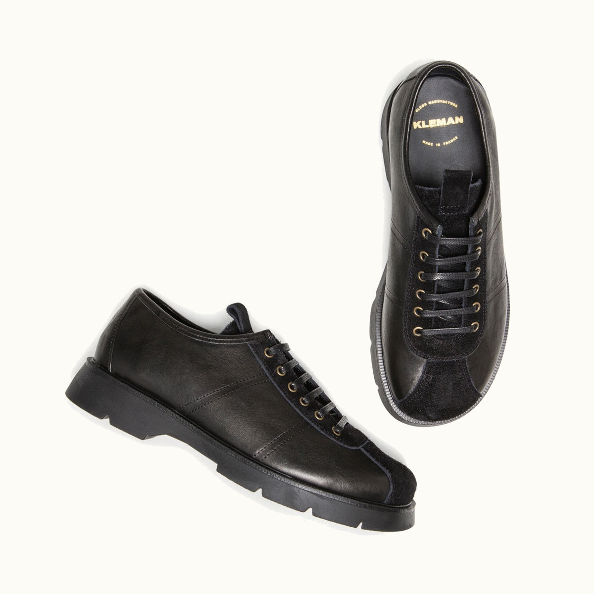 Lug Sole Oxford Shoes CHENAL XNV Black | KLEMAN – Kleman