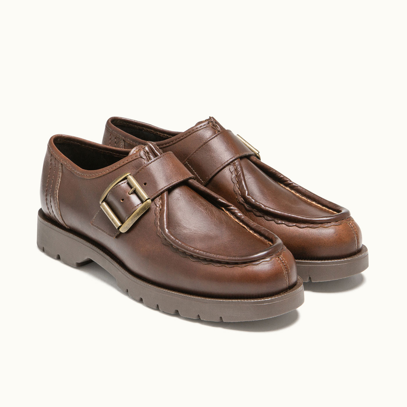 Leather Tyrolean Shoes Large Size | PADROR G VGT Coffee – Kleman