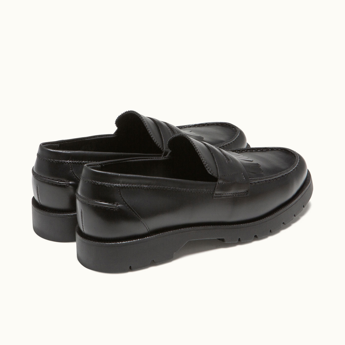 COTTEUR MX Black Leather Fringe Loafers | KLEMAN – Kleman