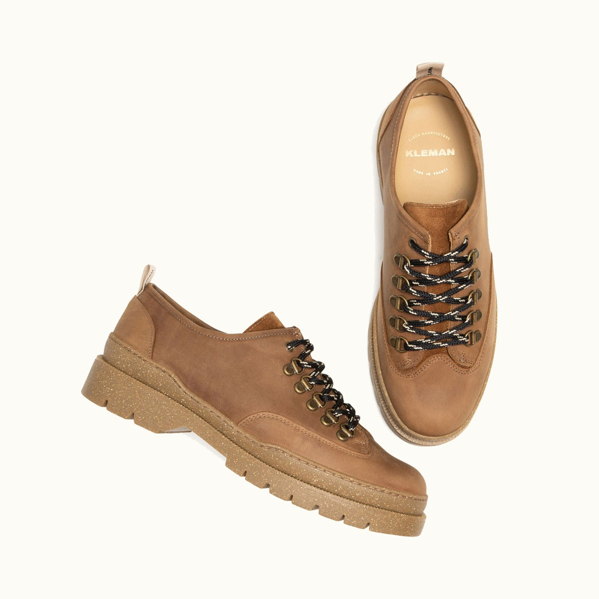 Nubuck Workwear Shoes | COURRIER N BIO Cognac – Kleman