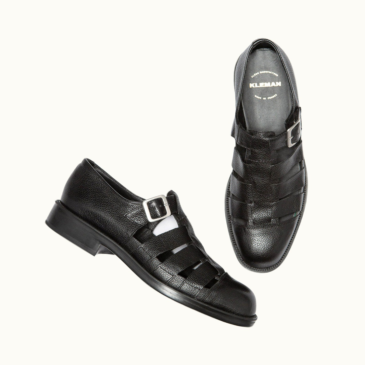 Leather Sustainable Sandals | DIMORI G VGT Black – Kleman
