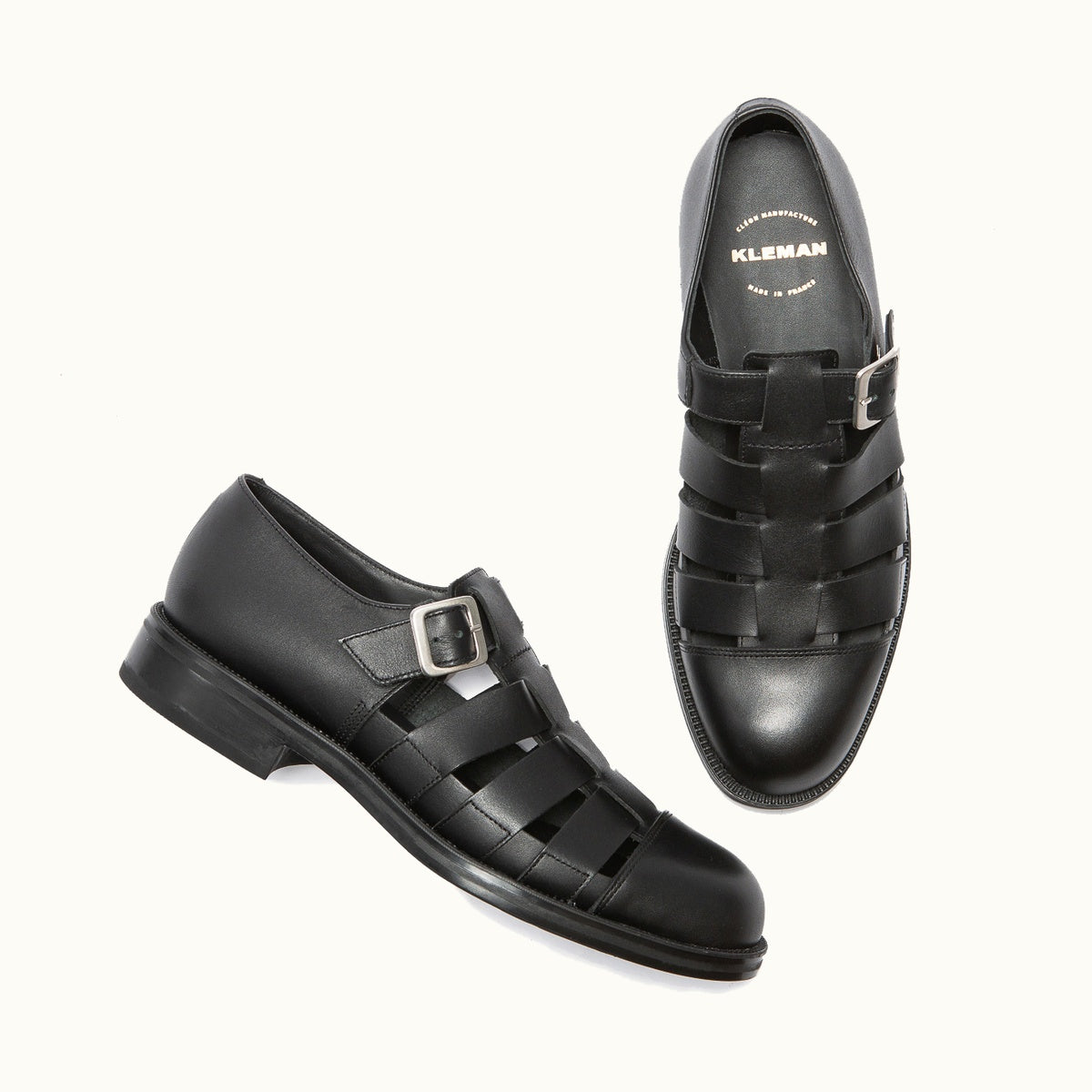 KLEMAN DIMOR　DIMORI グルカシューズ　クレマン　フランス　39 Leather Chunky Sandals | DIMORI Black – Kleman