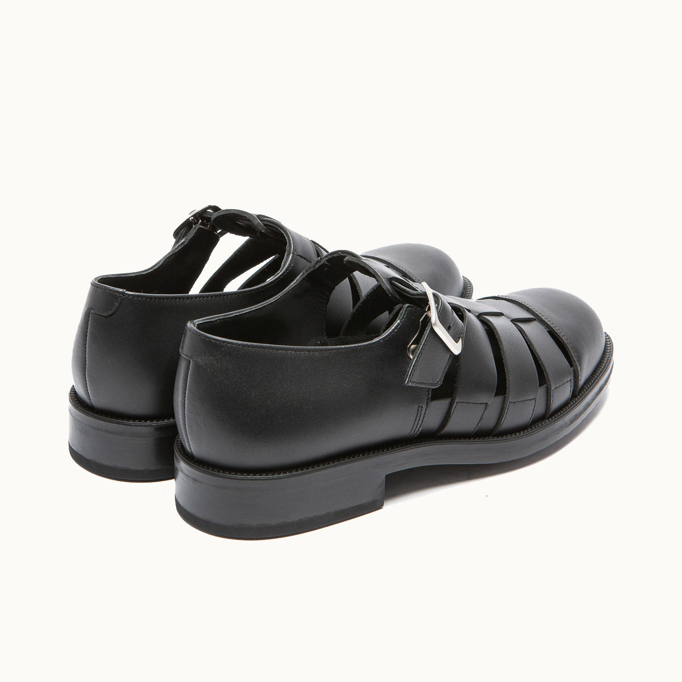 Leather Chunky Sandals | DIMORI Black – Kleman