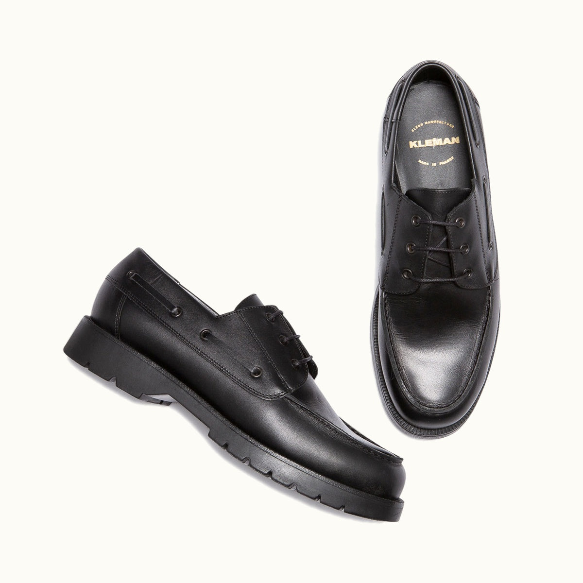 Leather Chunky Derby Shoes | DONATO Black – Kleman
