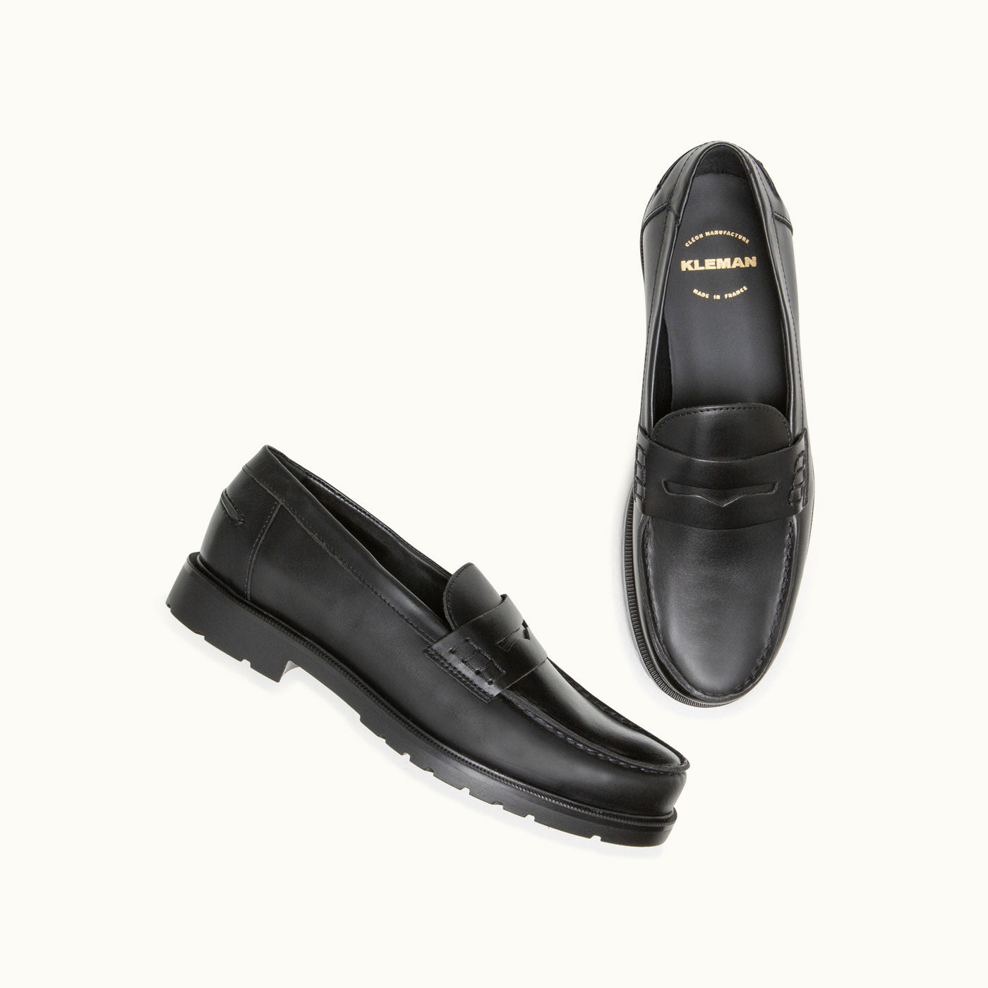 ESCALE Black Leather Loafers | KLEMAN – Kleman
