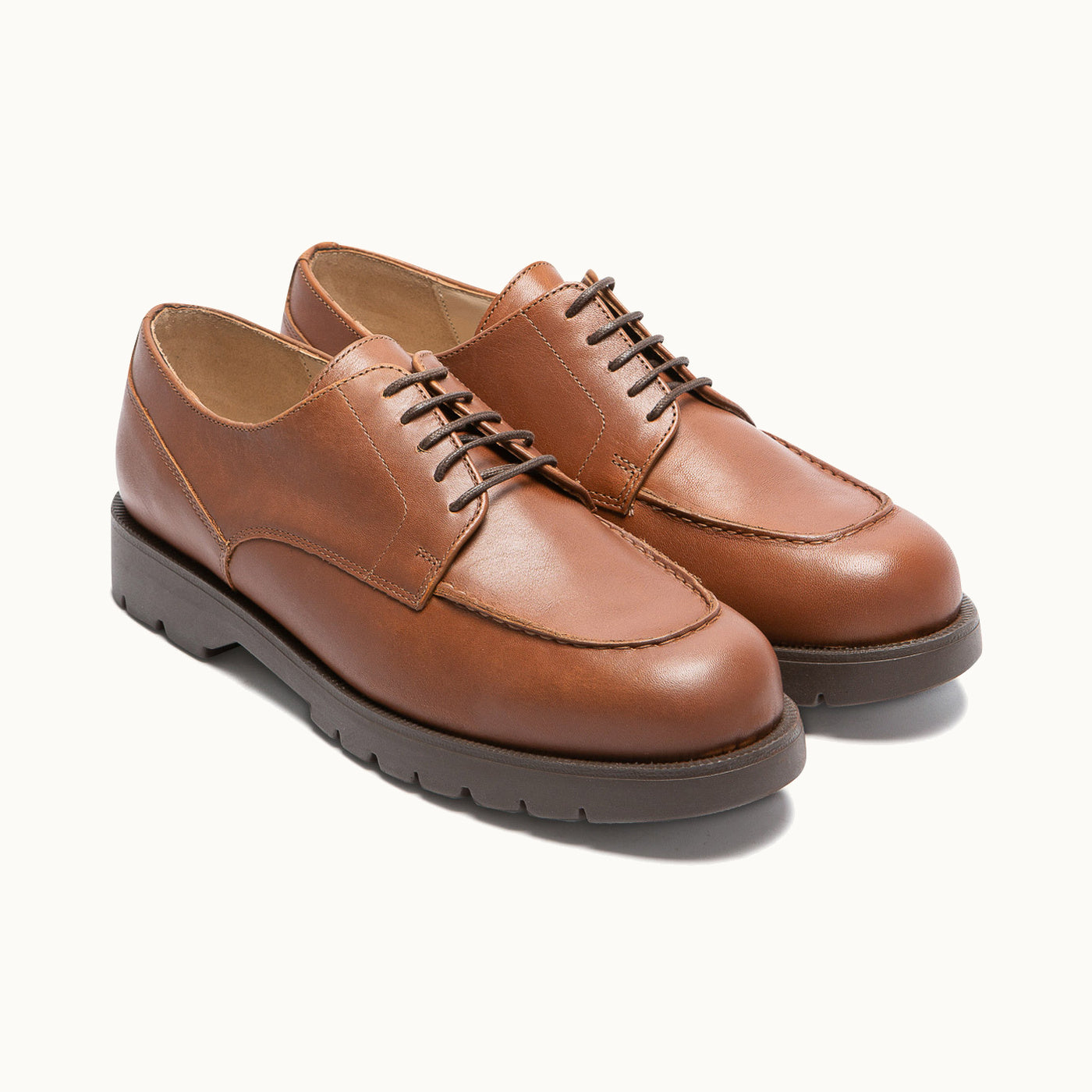 Leather Golf Derby Shoes FRODAN OAK 2 Cognac | Workwear Style – Kleman