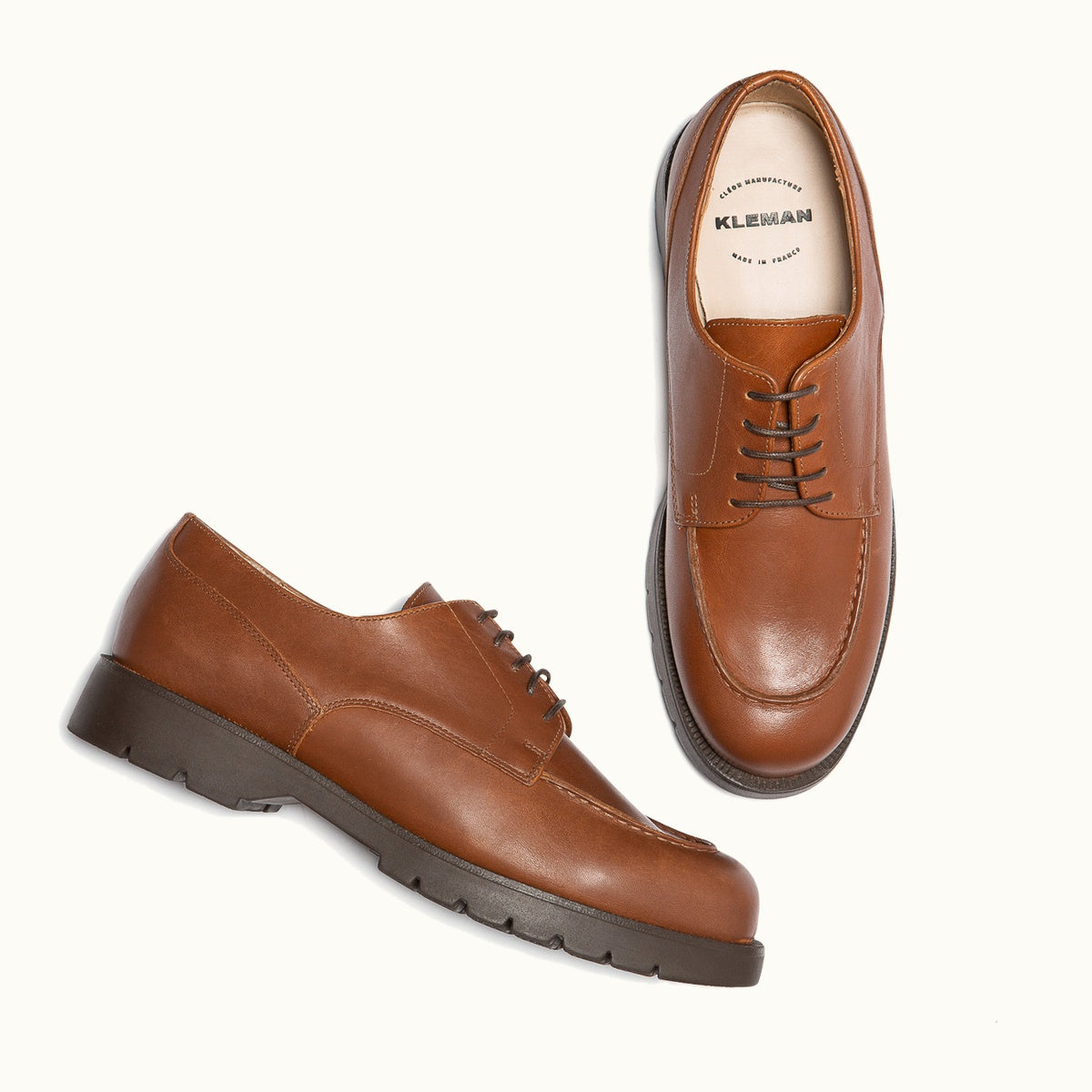 Leather Golf Derby Shoes FRODAN OAK 2 Cognac | Workwear Style – Kleman