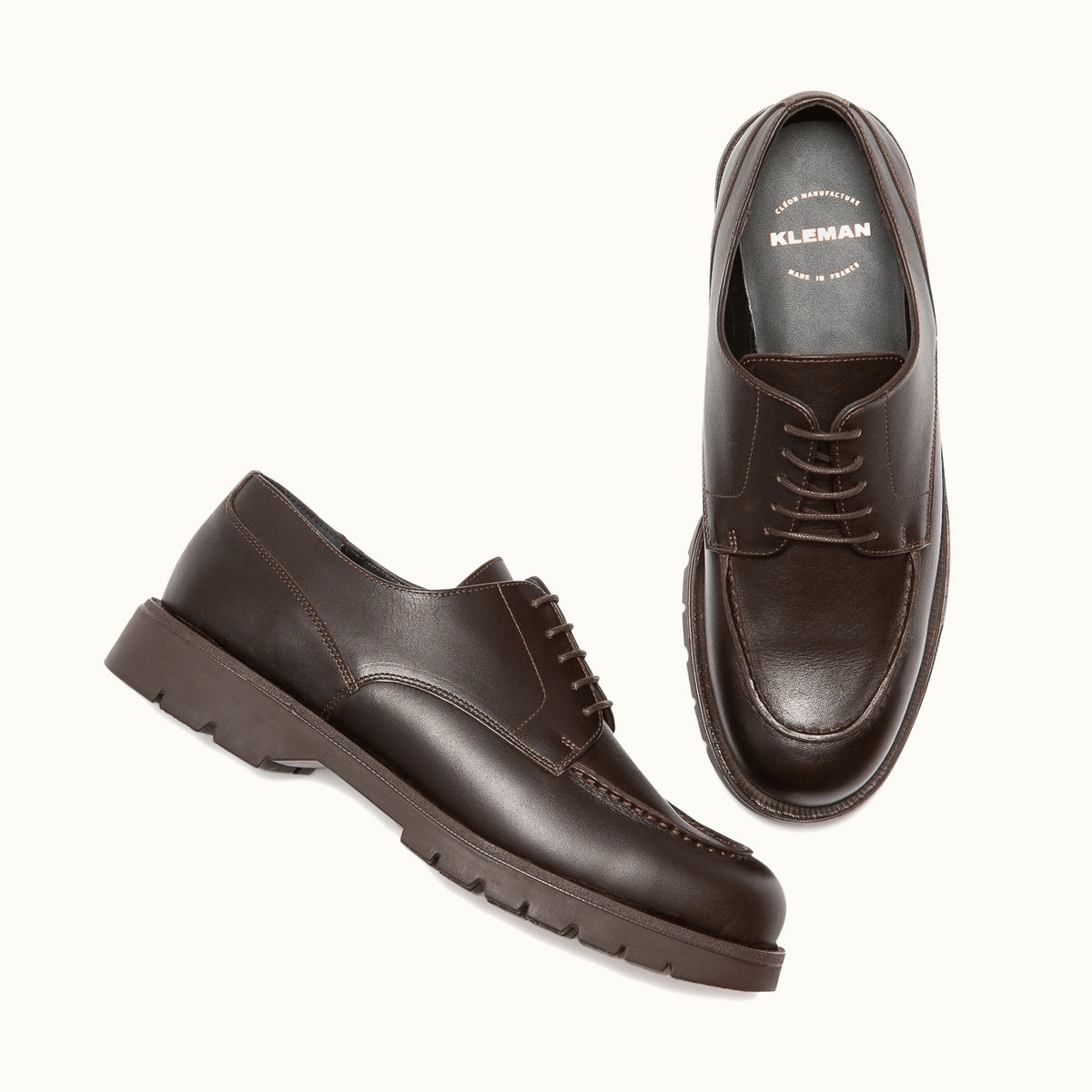 Brown Leather Golf Derby Shoes FRODAN | Workwear Style – Kleman