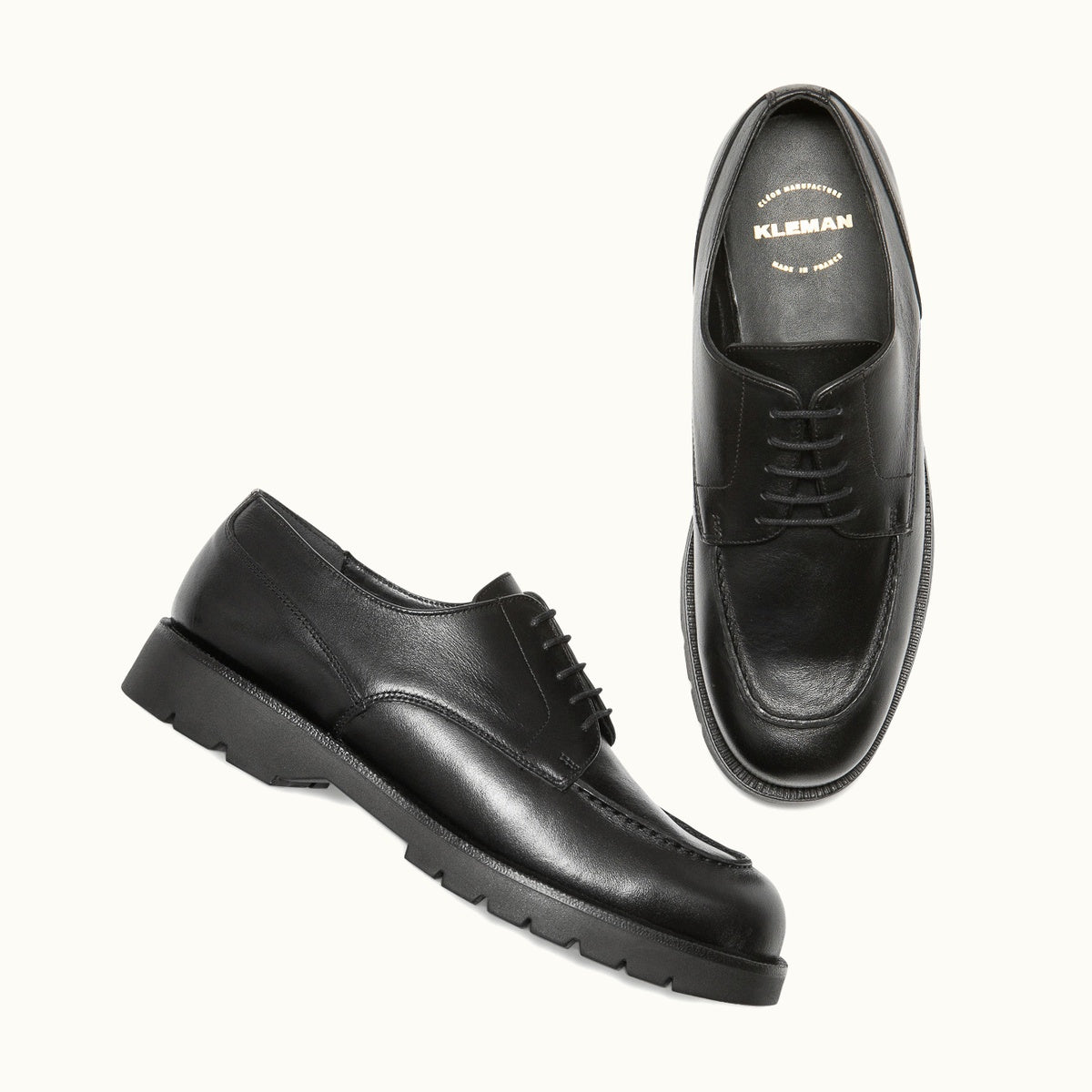 Black Leather Golf Derby Shoes FRODAN | Workwear Style – Kleman
