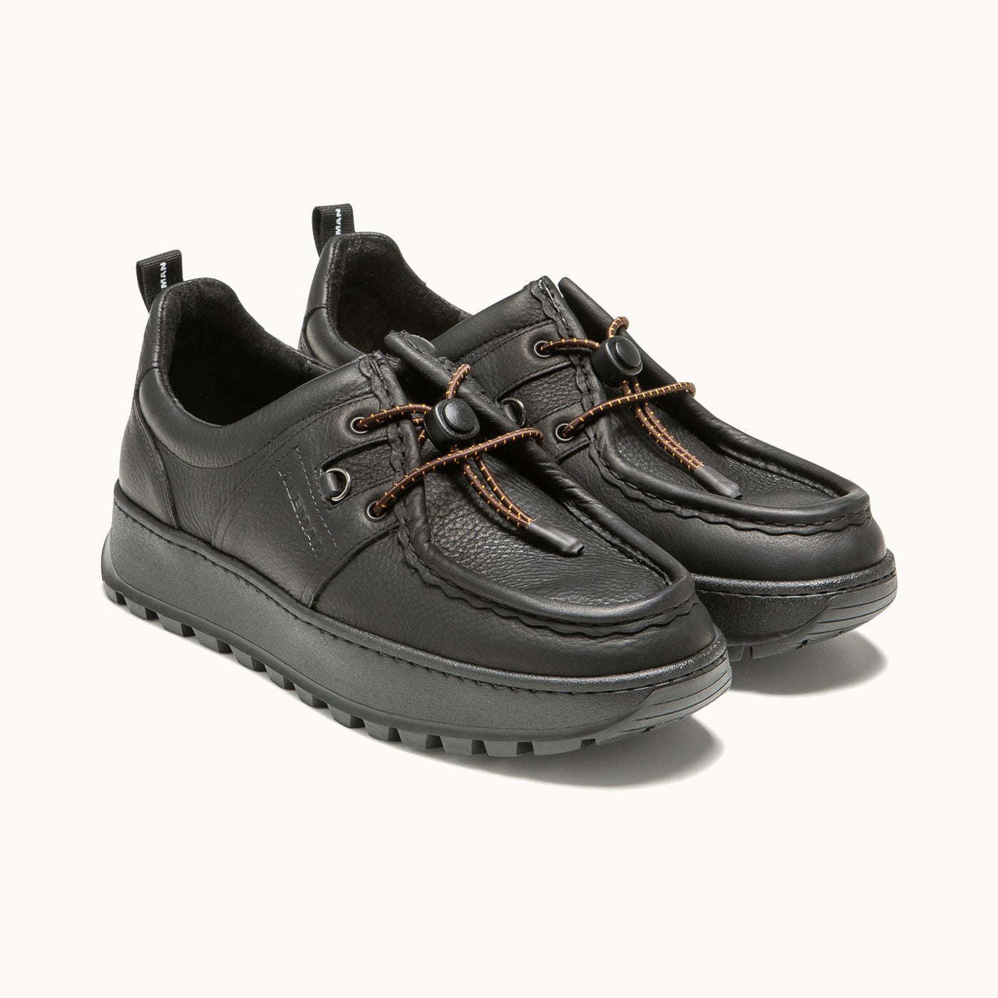 GRANITE NG Black Grained Leather Sneakers | KLEMAN – Kleman