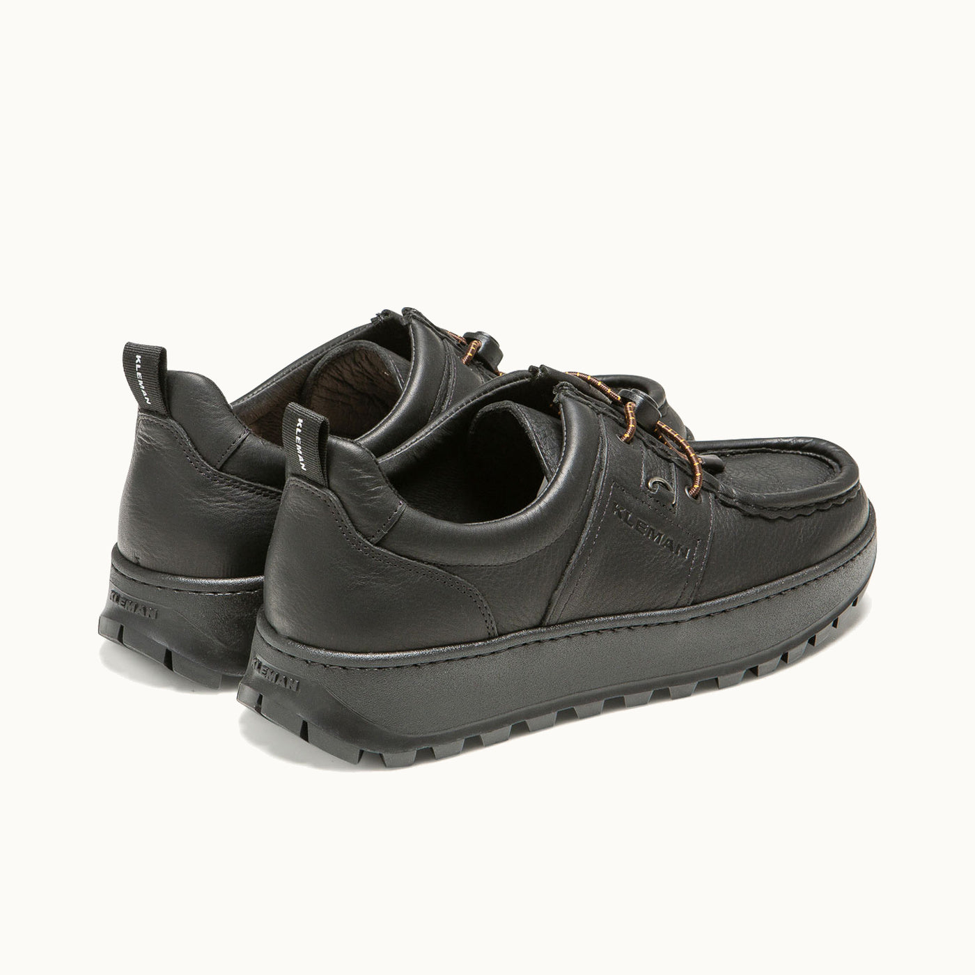 GRANITE NG Black Grained Leather Sneakers | KLEMAN – Kleman