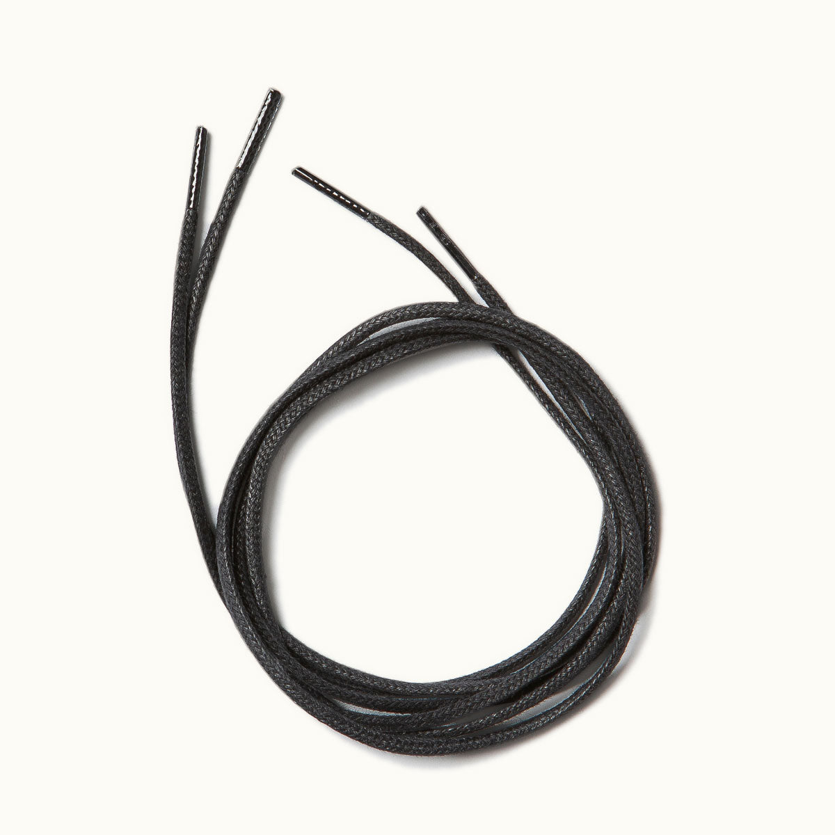 LACET ROND COTON CIRE 0,65M NOIR - KLEMAN