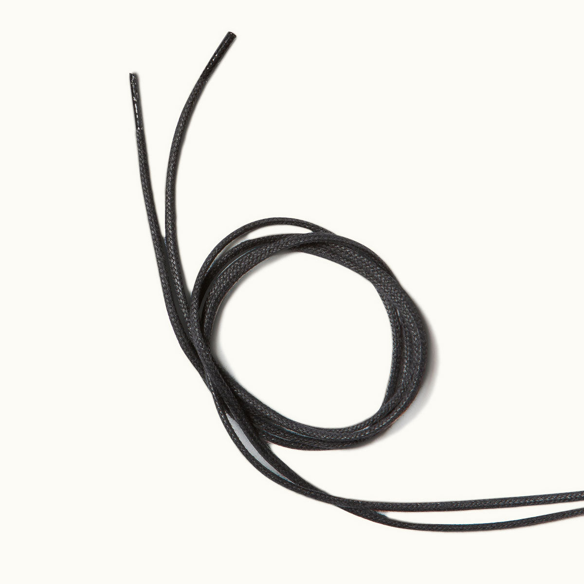 LACET ROND COTON CIRE 0,65M NOIR - KLEMAN