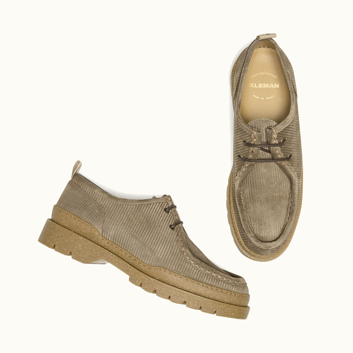 Corduroy suede MAJOR V CORD Taupe | KLEMAN – Kleman