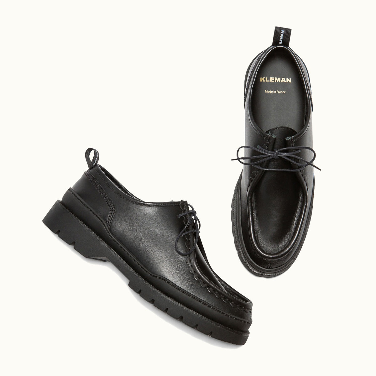 Leather Chunky Derby Shoes | MAJOR Black – Kleman