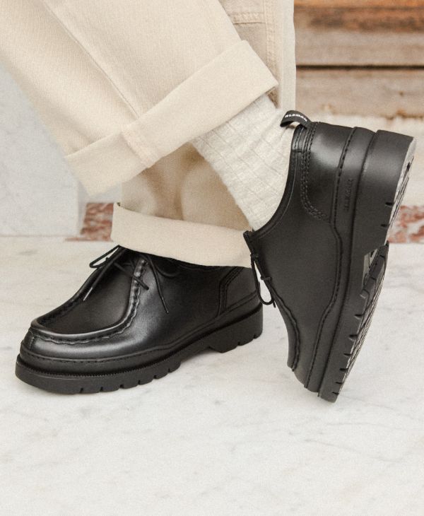 Leather Chunky Derby Shoes | MAJOR Black – Kleman