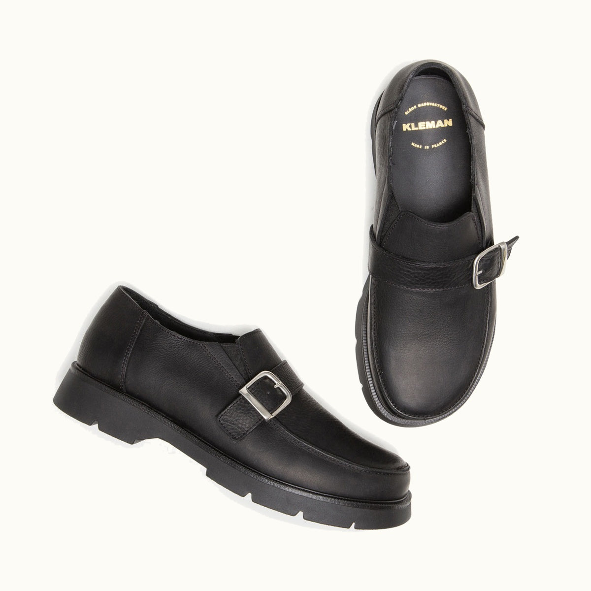 Chunky Monk Strap Shoes NOMADE BK N Black | KLEMAN – Kleman