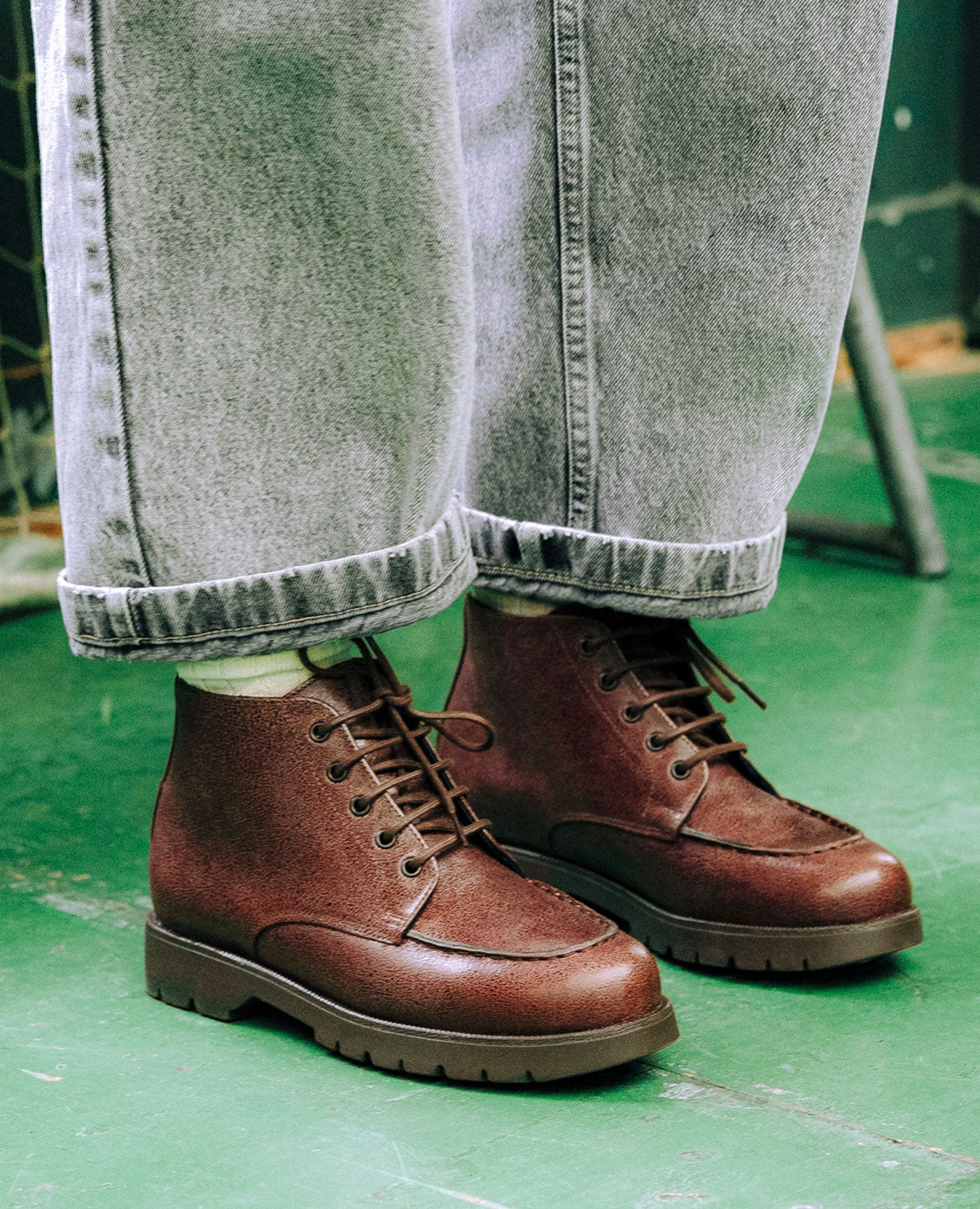Leather Chunky Boots | OXAL G VGT Coffee – Kleman