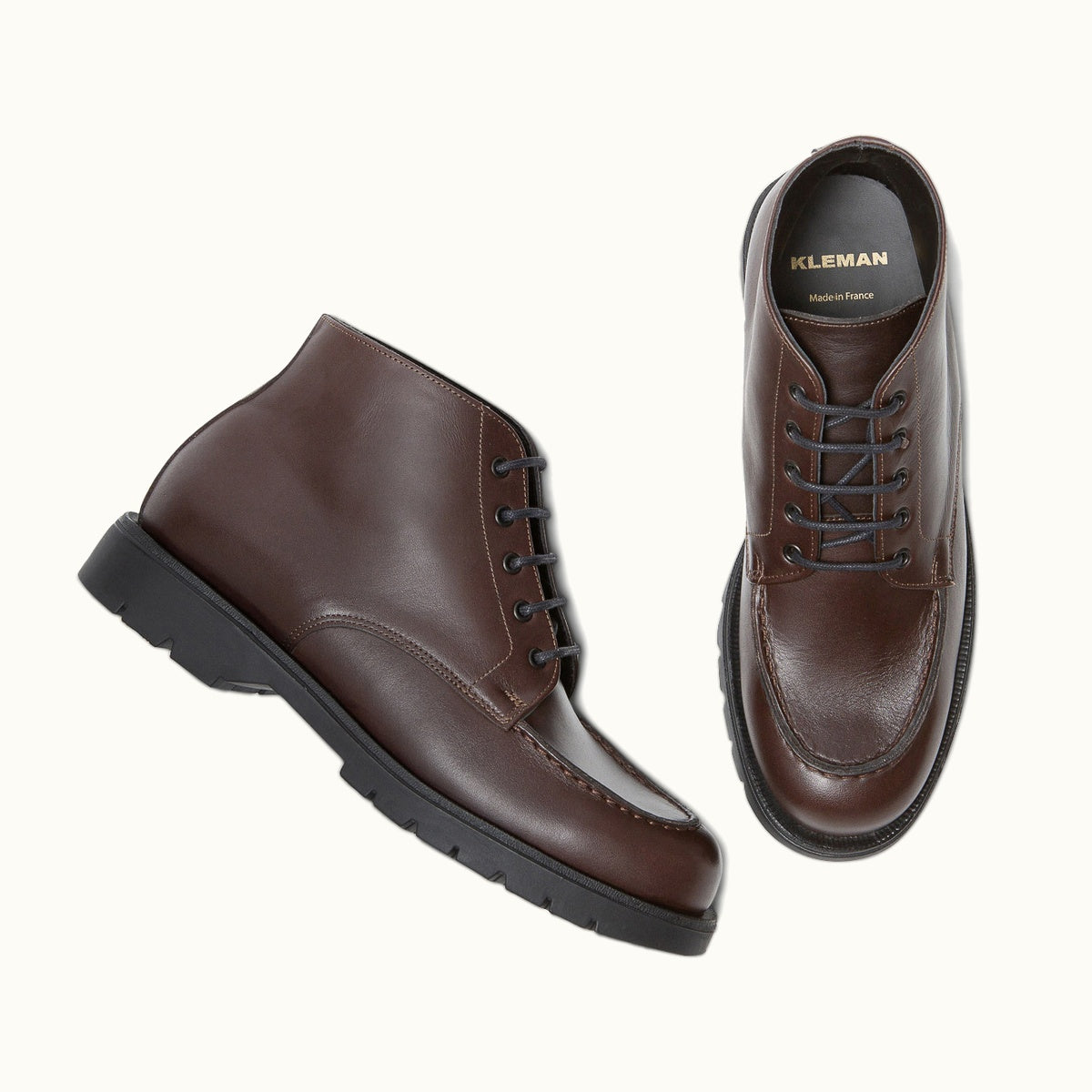 Leather Chunky Boots | OXAL KP Brown Black – Kleman