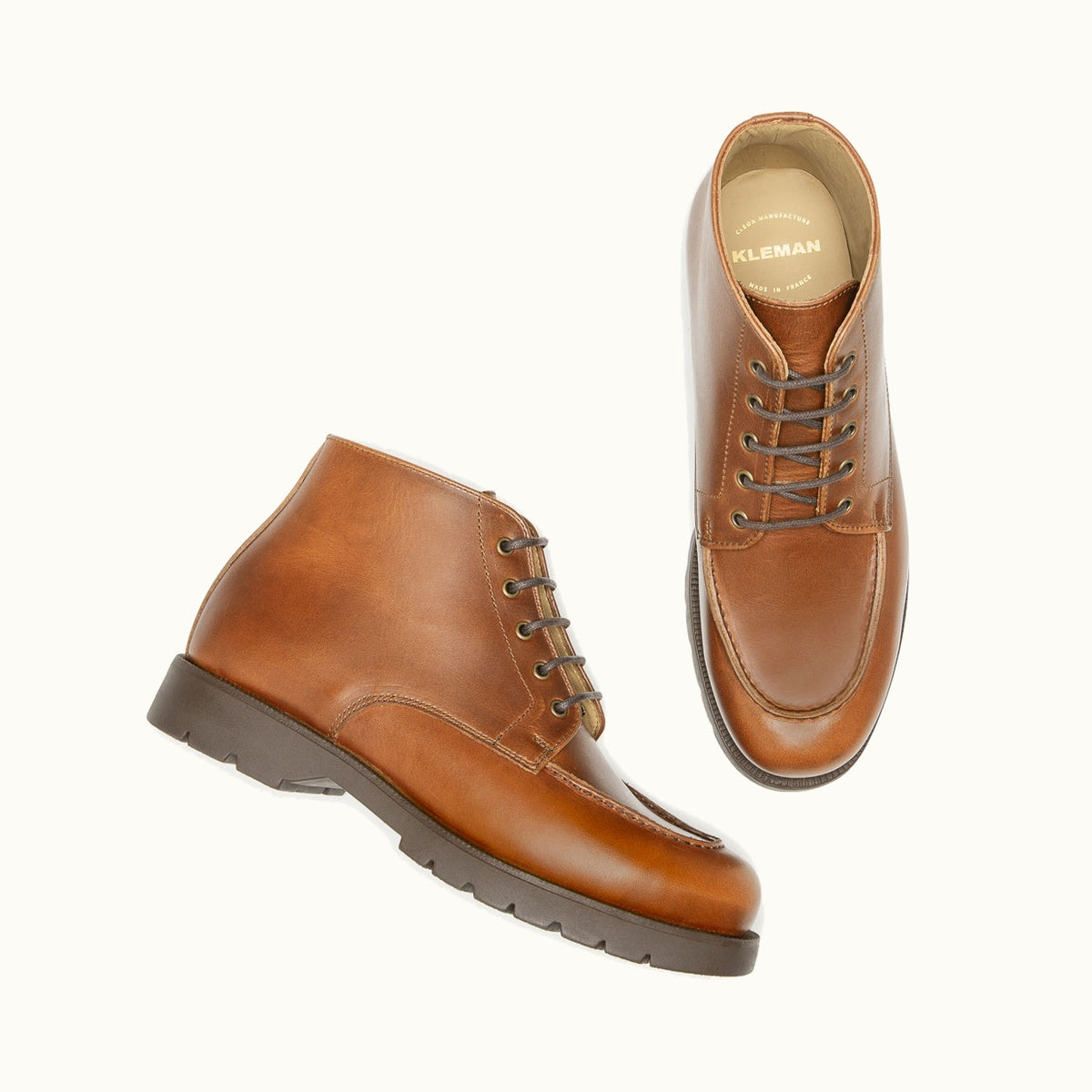 OXAL TH High-Top Boots in Cognac Pull-Up Leather | KLEMAN – Kleman