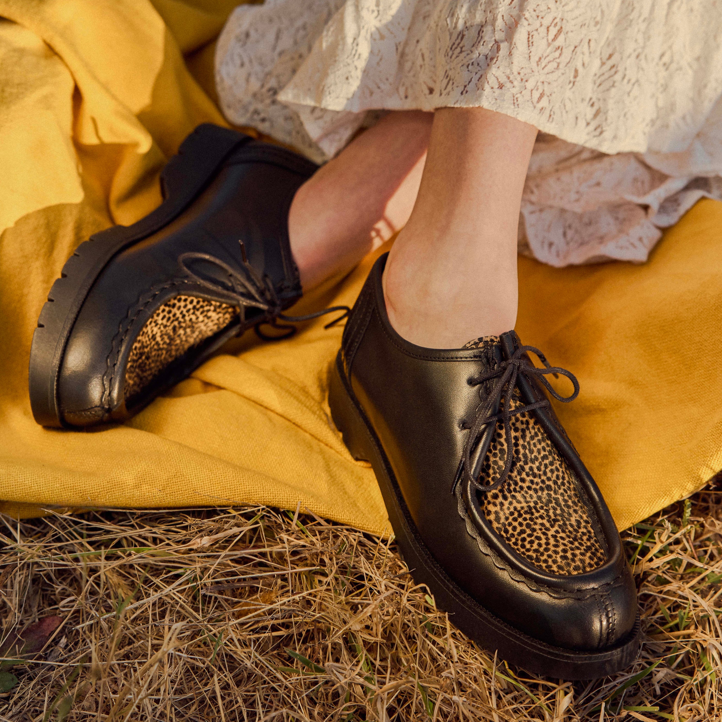 PADRINI FP Black Platform Derbies Leopard | KLEMAN – Kleman
