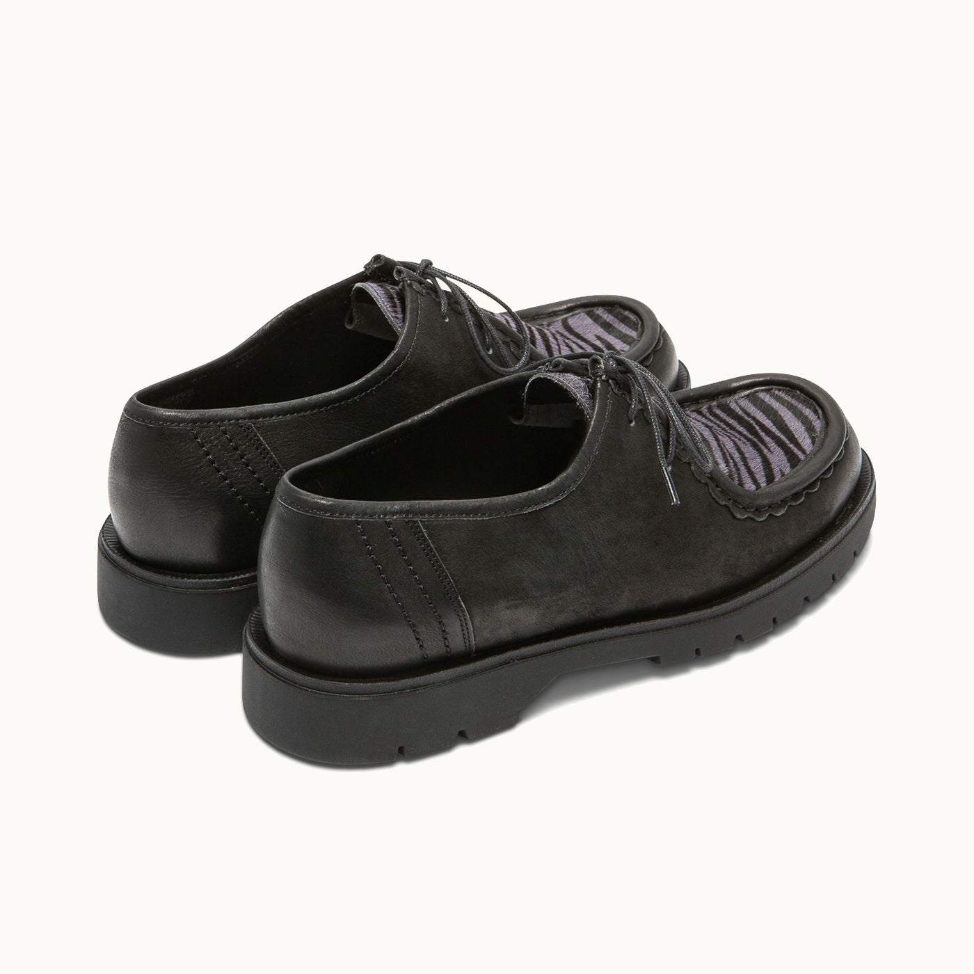 Leather Chunky Derby Shoes | PADRINI Black Grey – Kleman