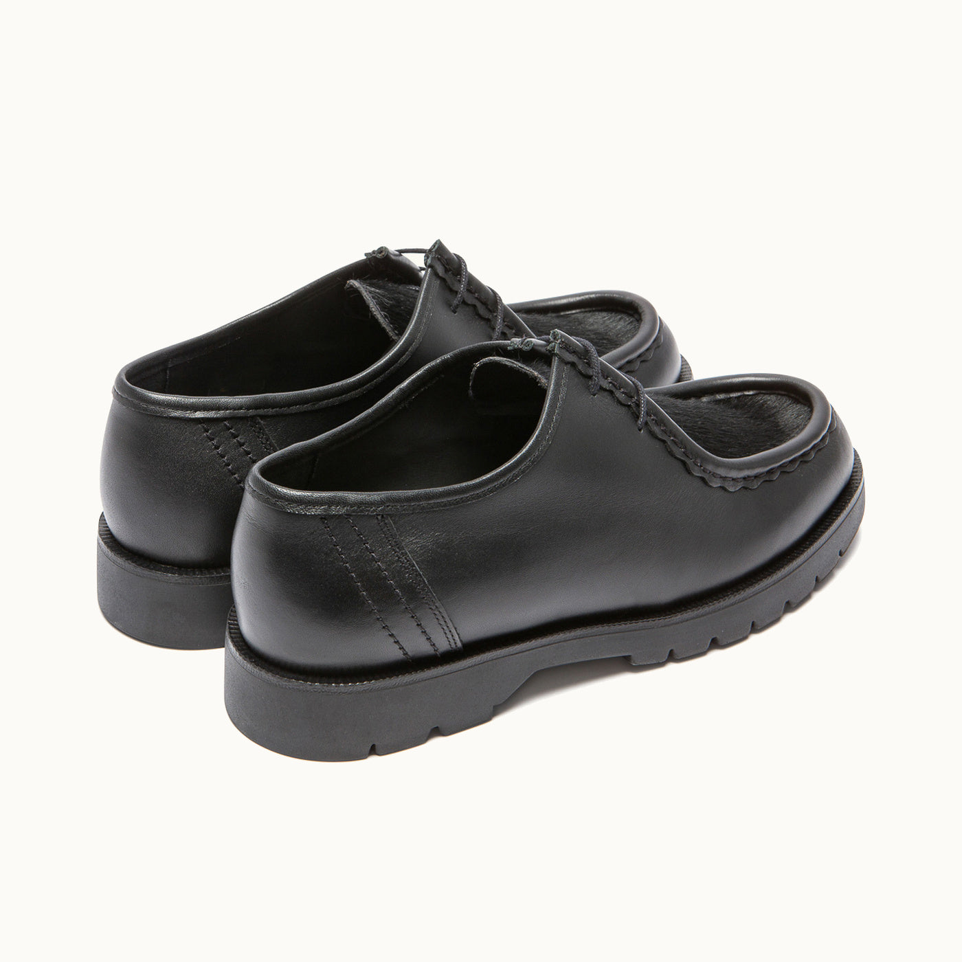 Leather Chunky Derby Shoes | PADRINI Black – Kleman