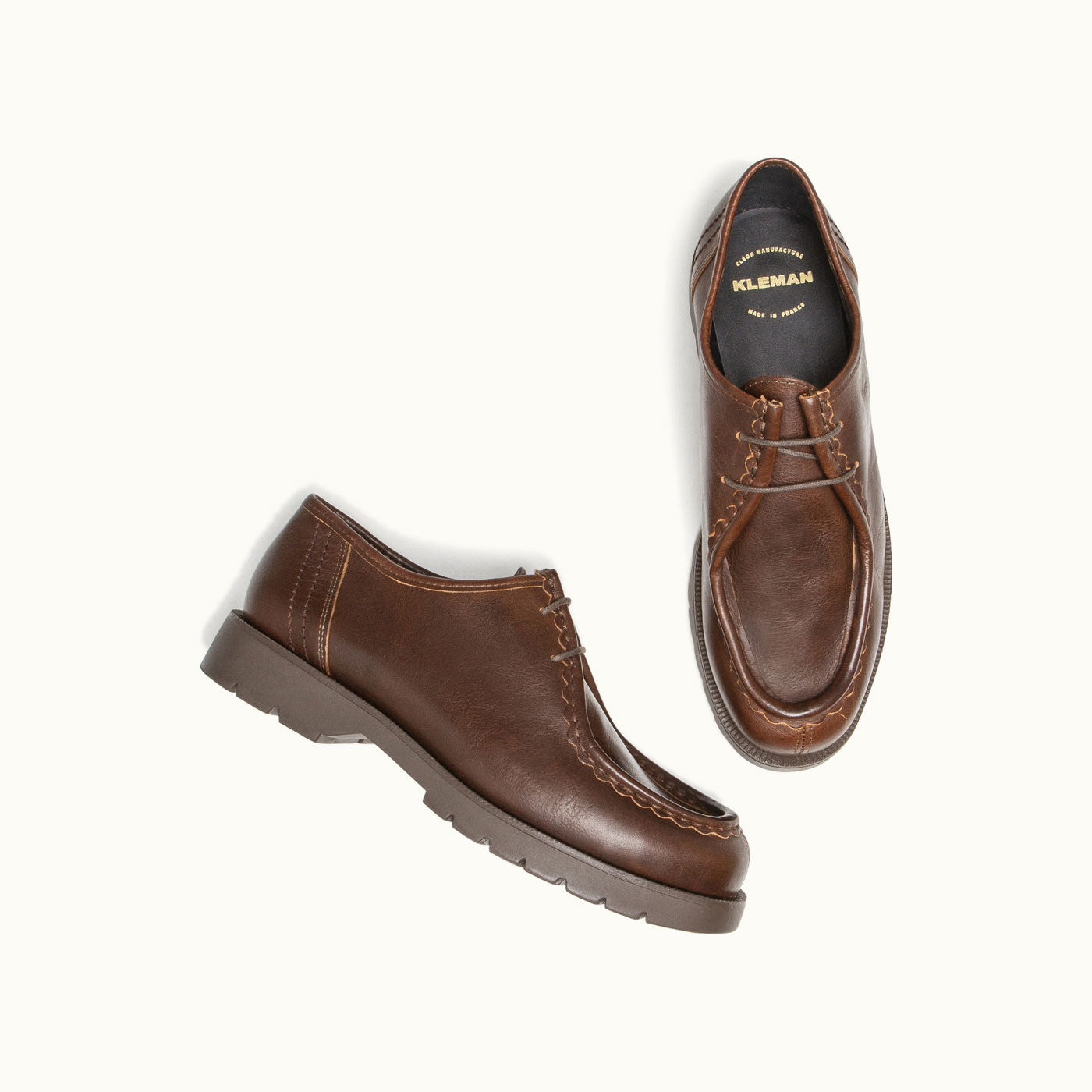 KLEMAN PADRE 茶 42 Brown Leather Tyrolean Shoes PADROR A | KLEMAN – Kleman