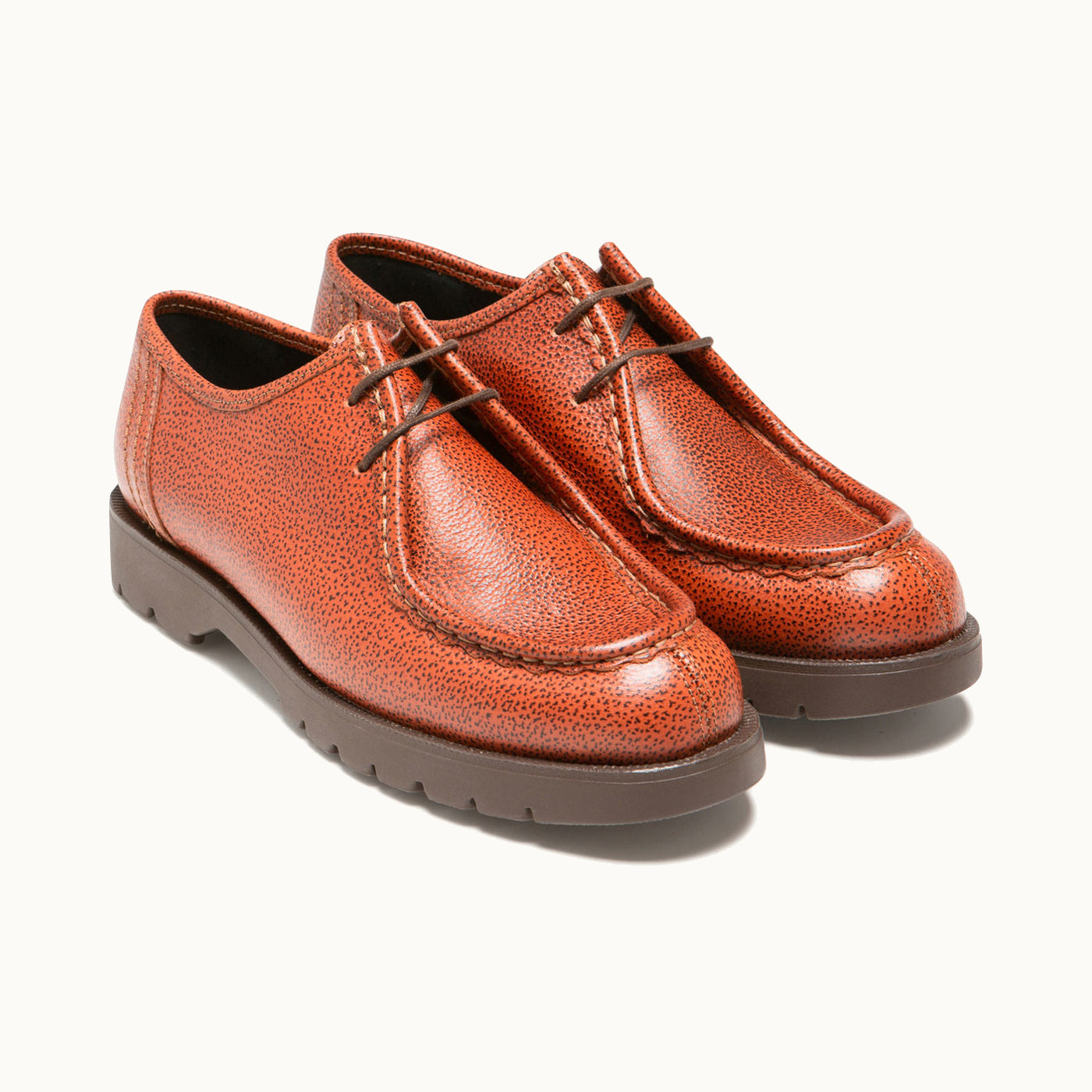 Vegetable-tanned Leather Chunky Derby Shoes | PADROR B VGT Cognac