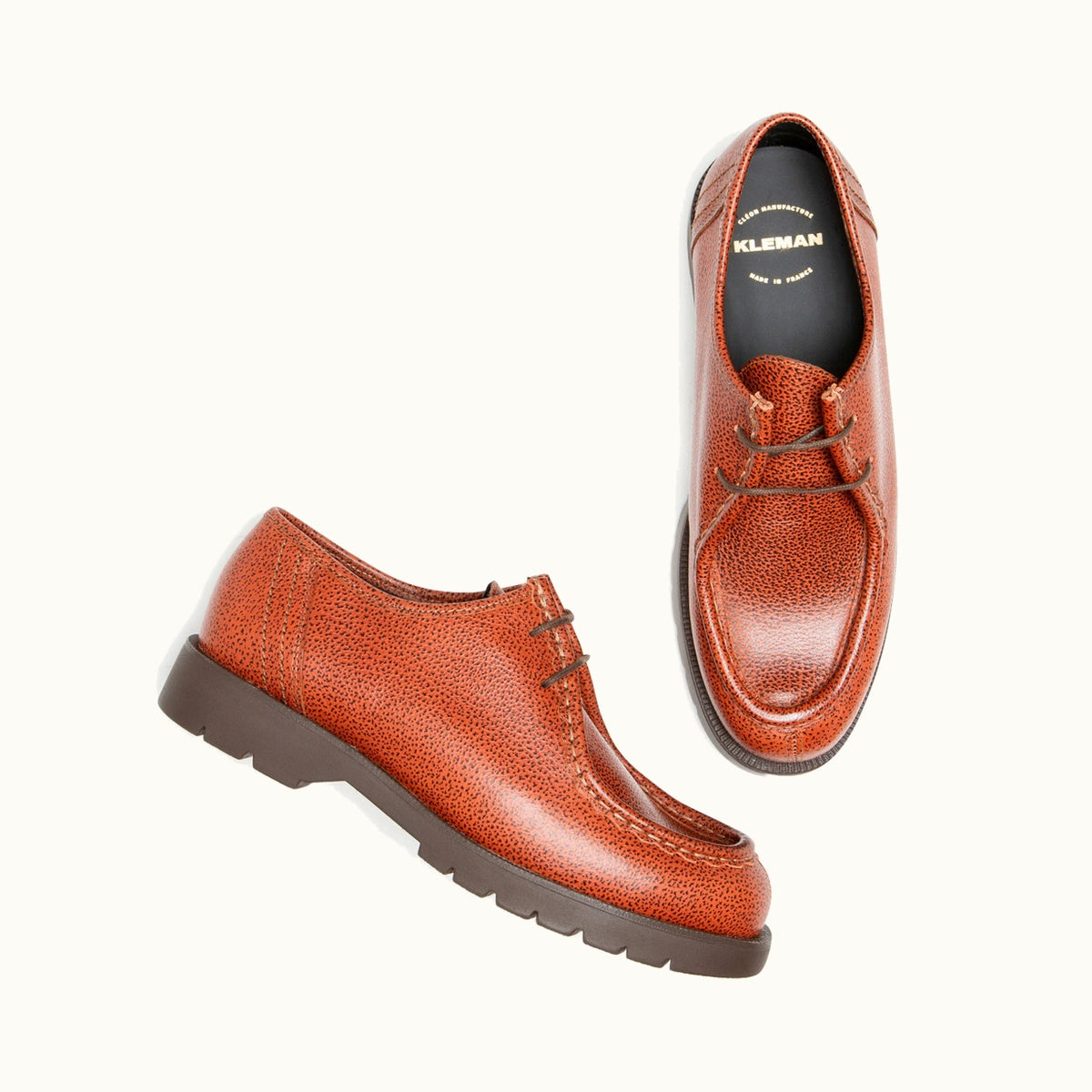 Vegetable-tanned Leather Chunky Derby Shoes | PADROR B VGT Cognac
