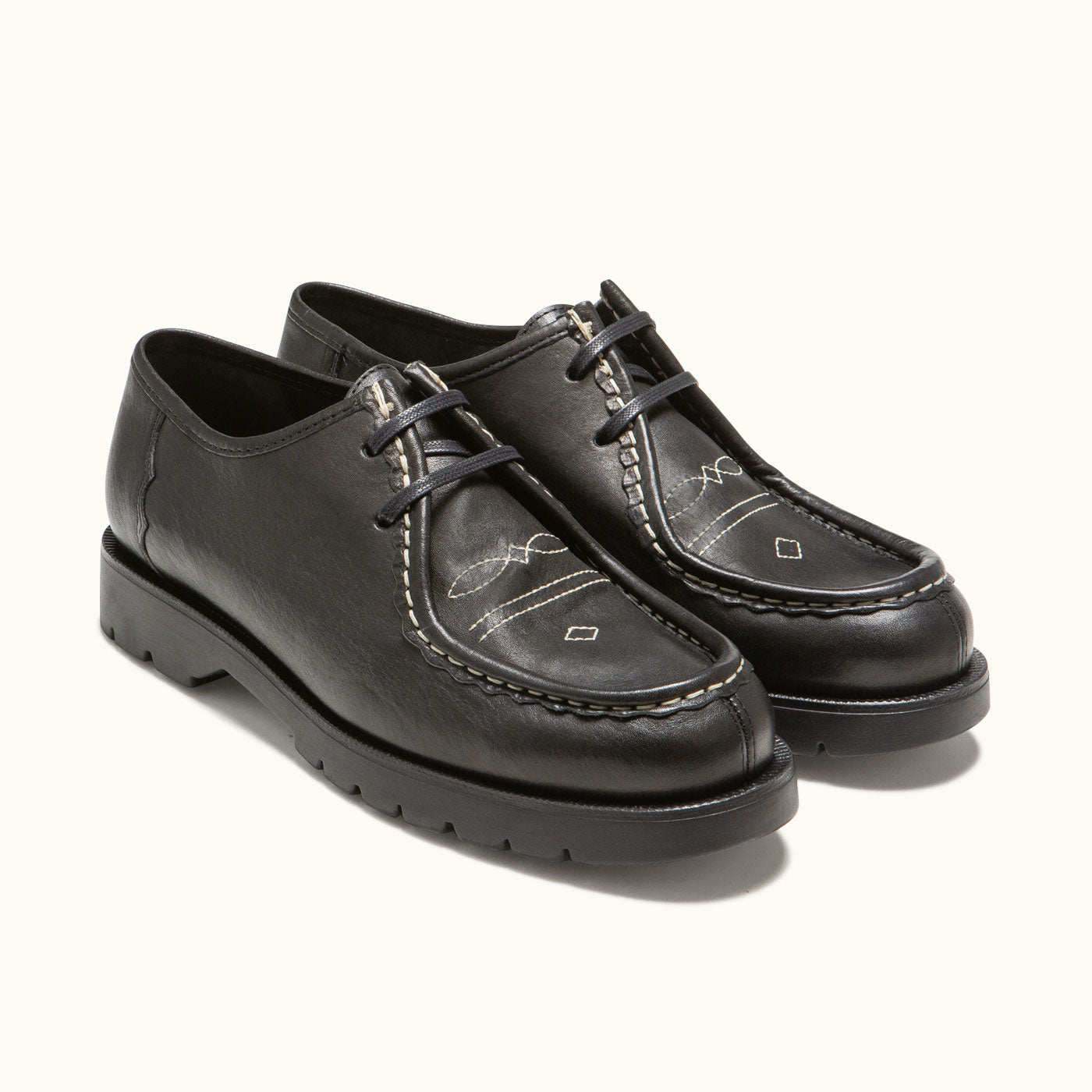 Leather Tyrolean Shoes | PADROR Navy – Kleman