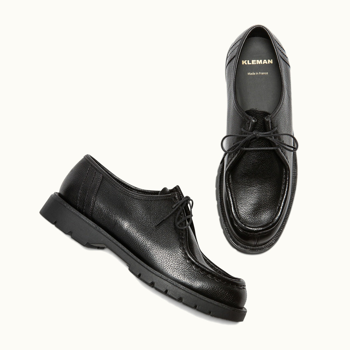 Leather Tyrolean Shoes | PADROR G VGT Black – Kleman