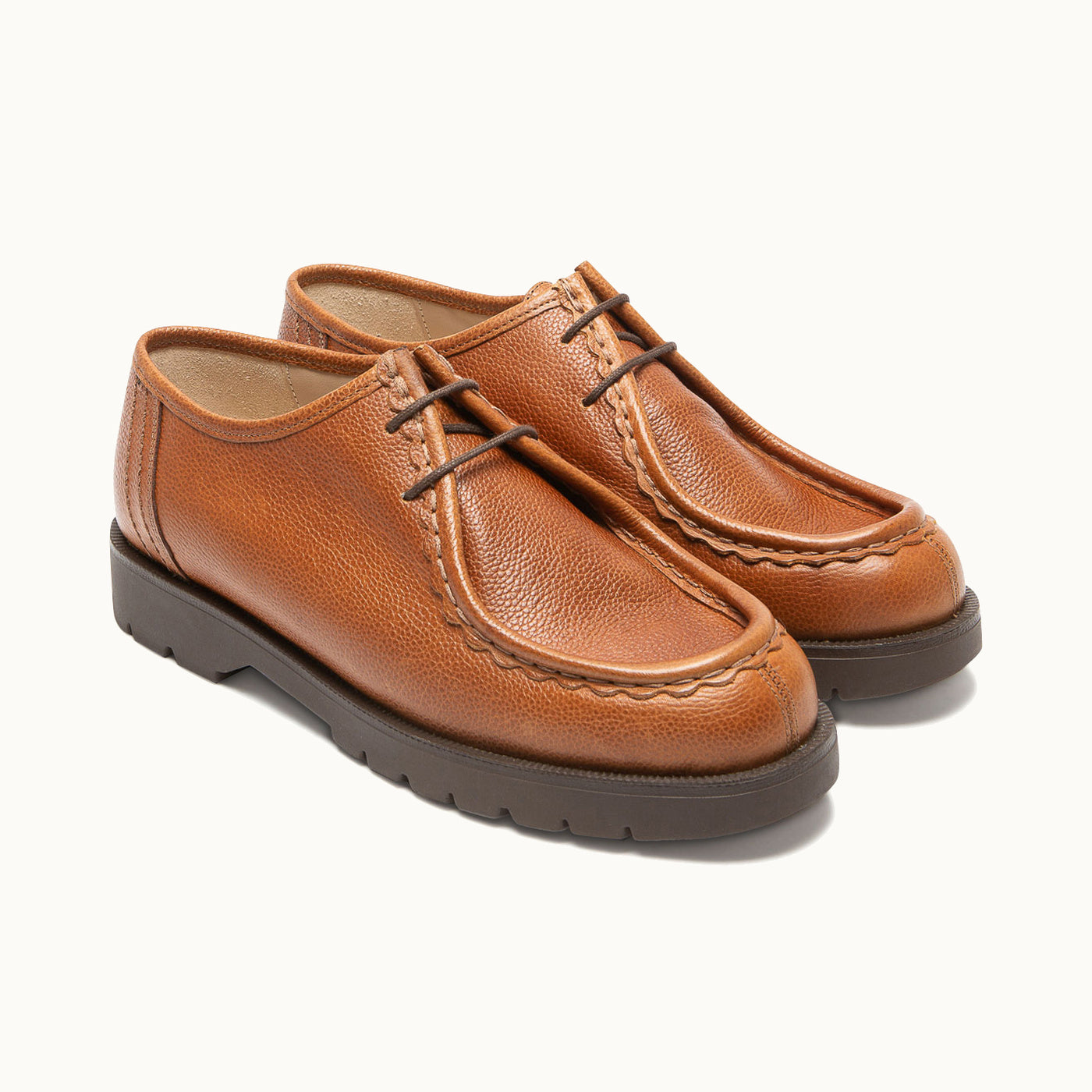 Leather Tyrolean Shoes | PADROR G VGT Cognac – Kleman