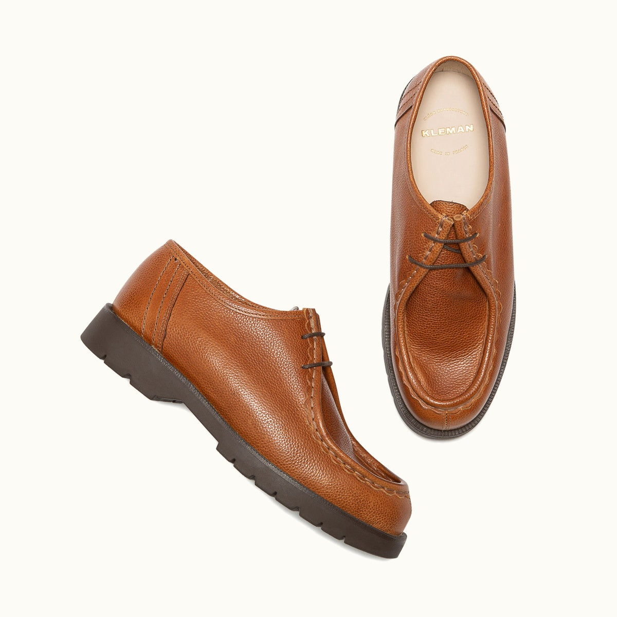 Leather Tyrolean Shoes | PADROR G VGT Cognac – Kleman