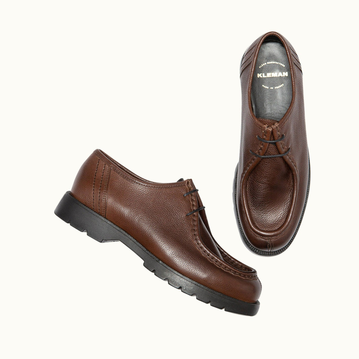 Leather Tyrolean Shoes Large Size | PADROR G VGT Coffee – Kleman
