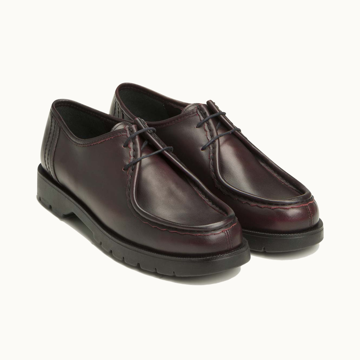 Leather Lug Sole Derby Shoes | PADROR MD Burgundy – Kleman